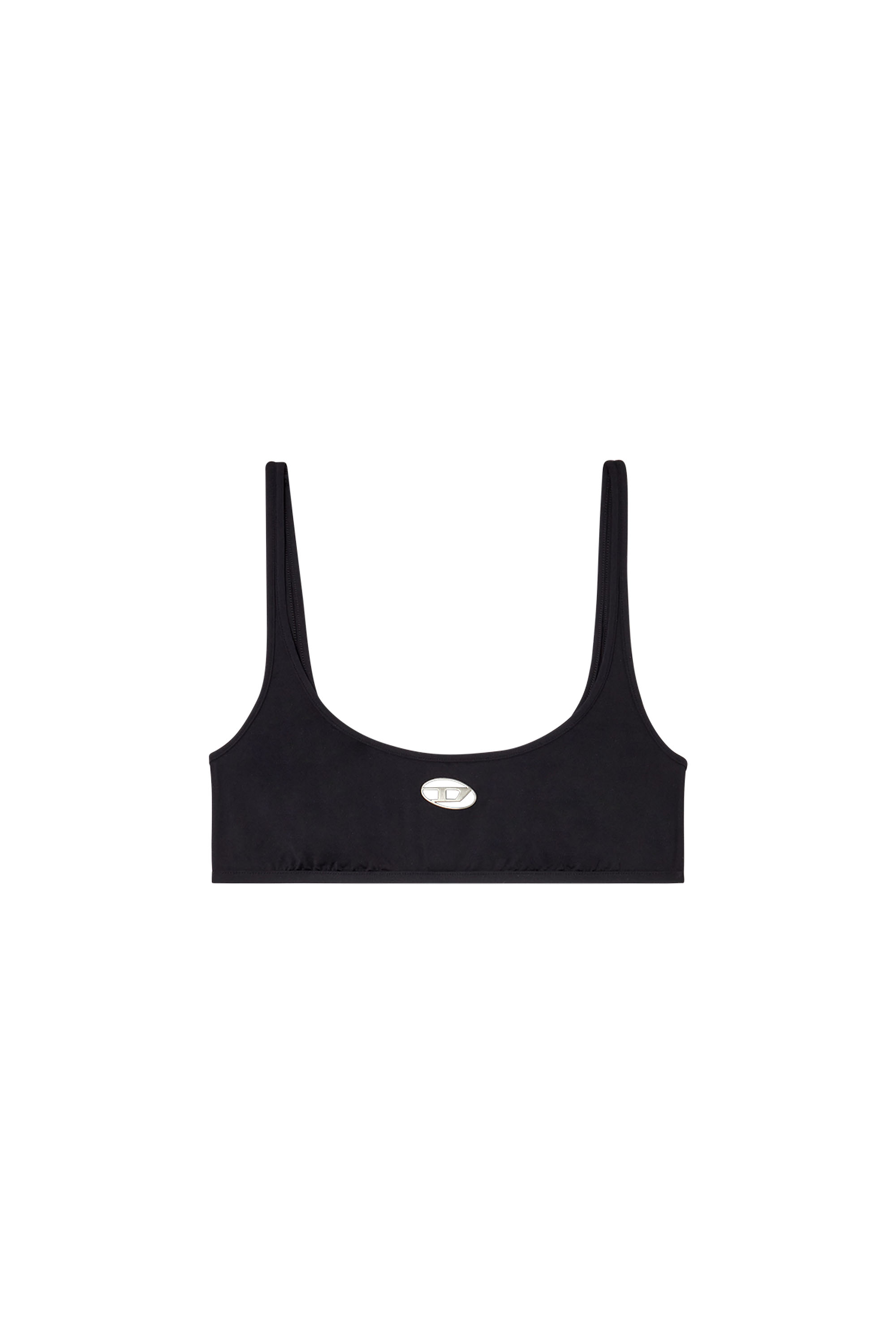 Diesel - KELSI-UTLT, Bralette en microfibre avec logo découpé Femme in Noir - 3