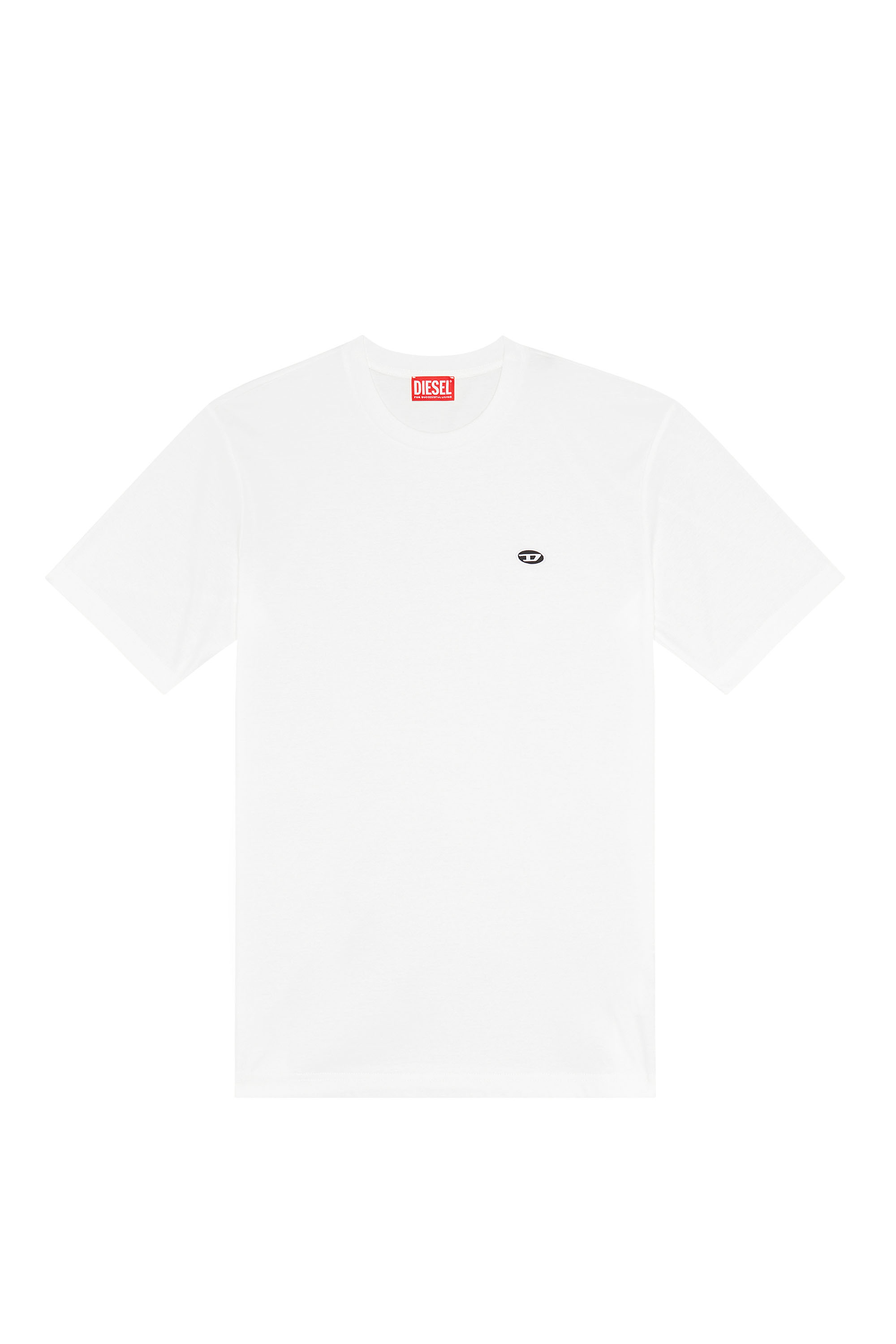 Diesel - T-JUST-DOVAL-PJ, T-shirt avec empiècement oval D Homme in Blanc - 3
