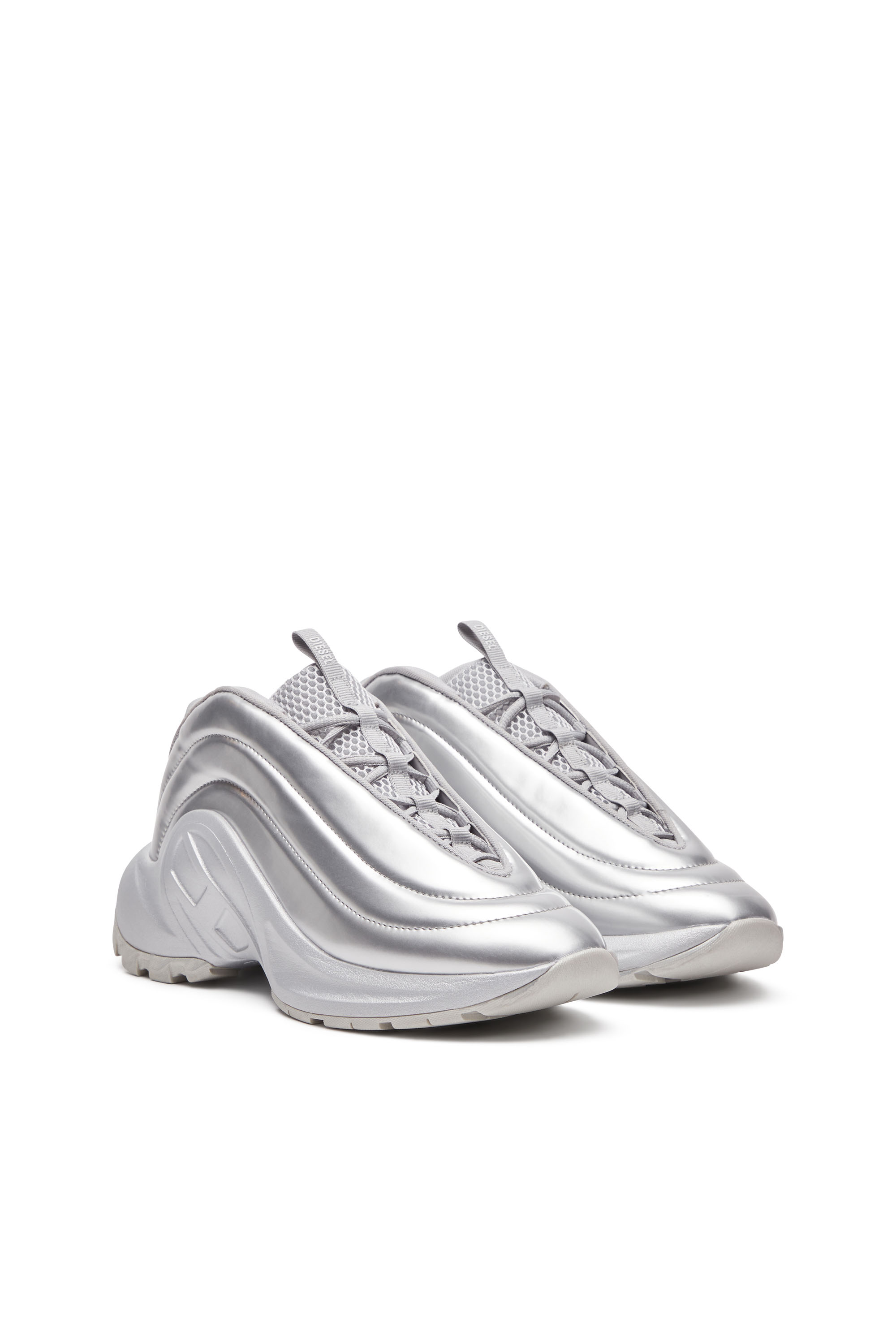 Diesel - S-D-RUNNER X, Unisex S-D-Runner-Schlupfsneakers mit Oval D-Spann in Silber - 2