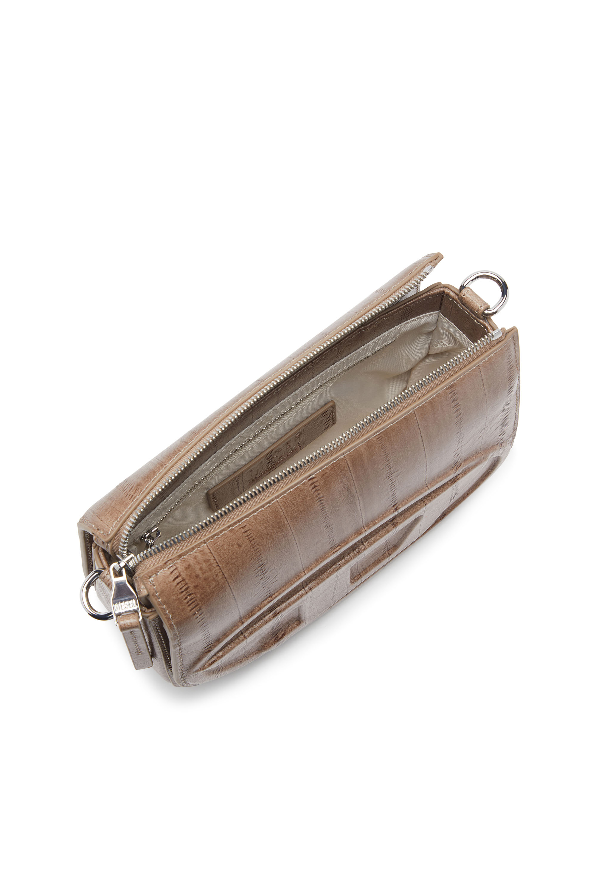 Diesel - 1DR CAMERA BAG, 1DR-Sac caméra en cuir effet anguille Mixte in Marron - 4