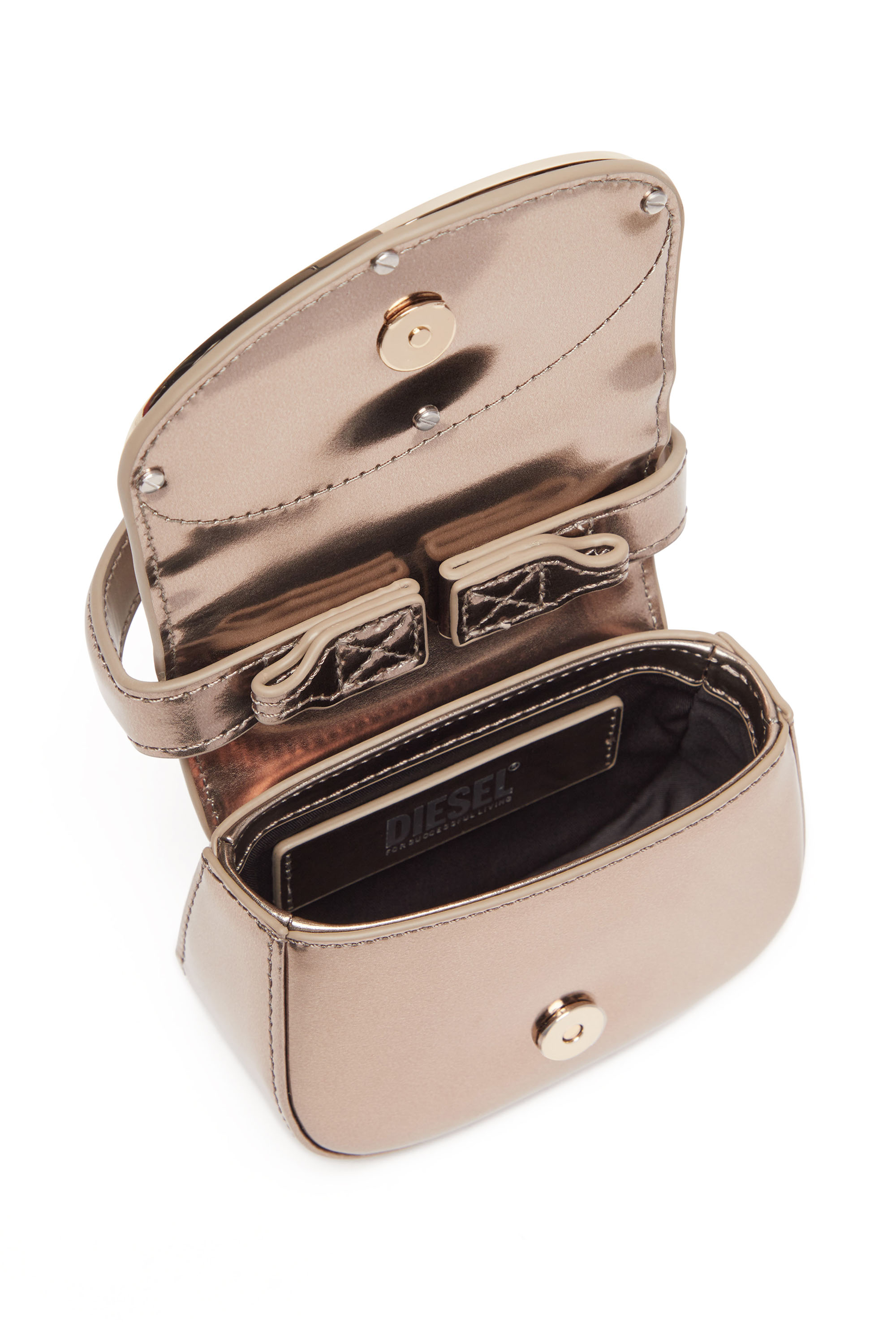 Diesel - 1DR-XS-S, 1DR-XS-S-Mini sac iconique en cuir avec effet miroir Femme in Marron - 4