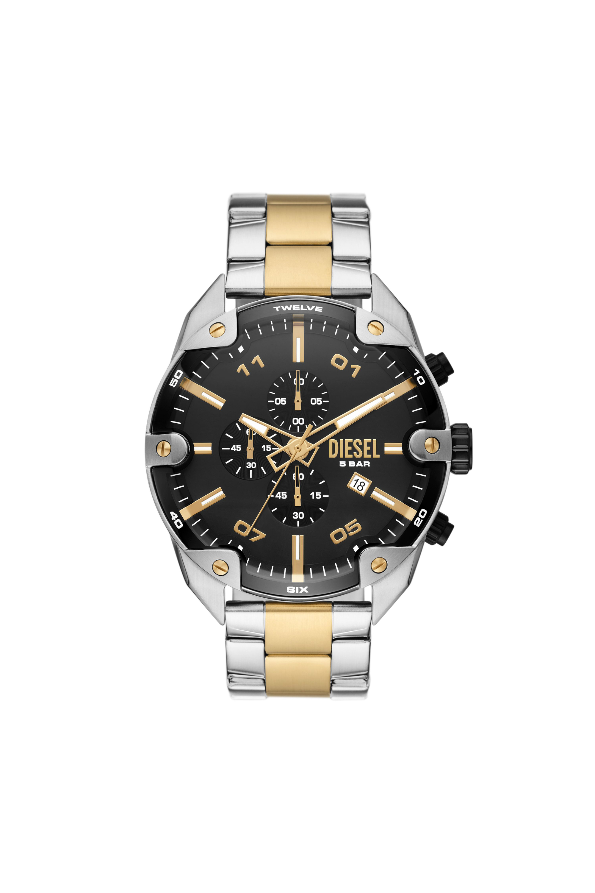 Diesel - DZ4627, Montre Spiked en acier inoxydable Homme in Gris argenté - 1