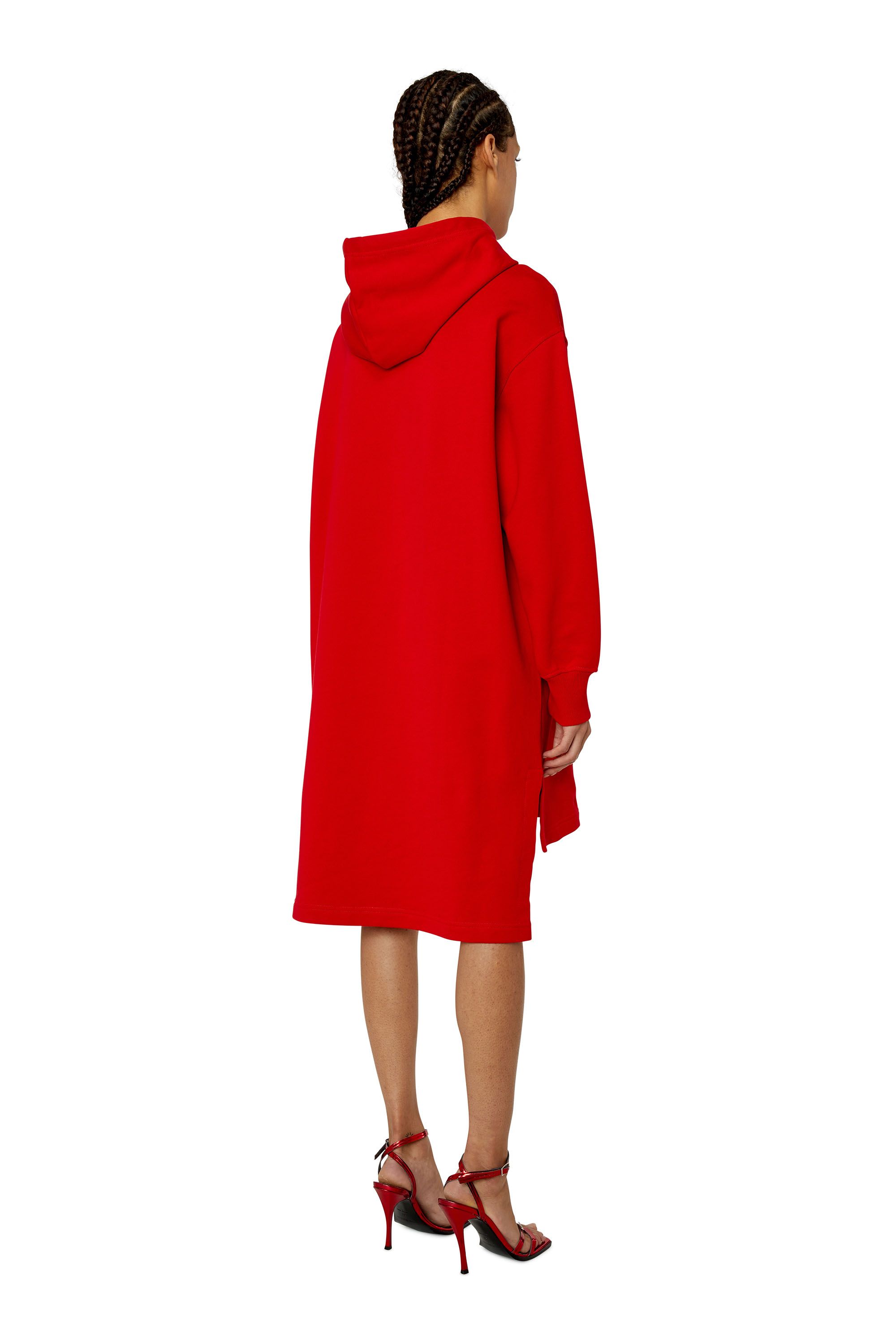 Diesel - D-ILSE-D, Damen Hoodie-Kleid mit D-Logo in Rot - 3
