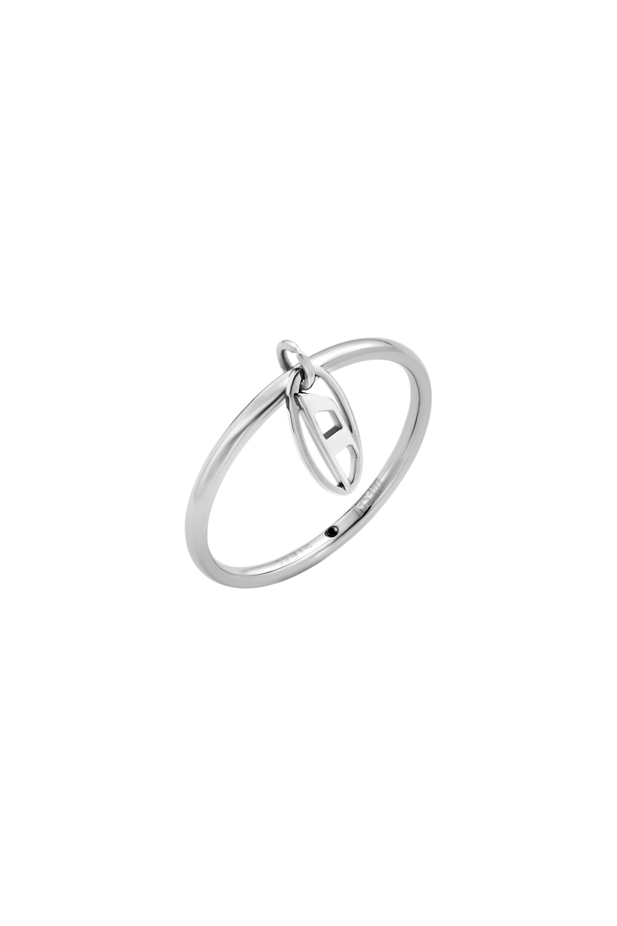 Diesel - DX1603040, Anello con charm in acciaio inox Unisex in Argento - 1