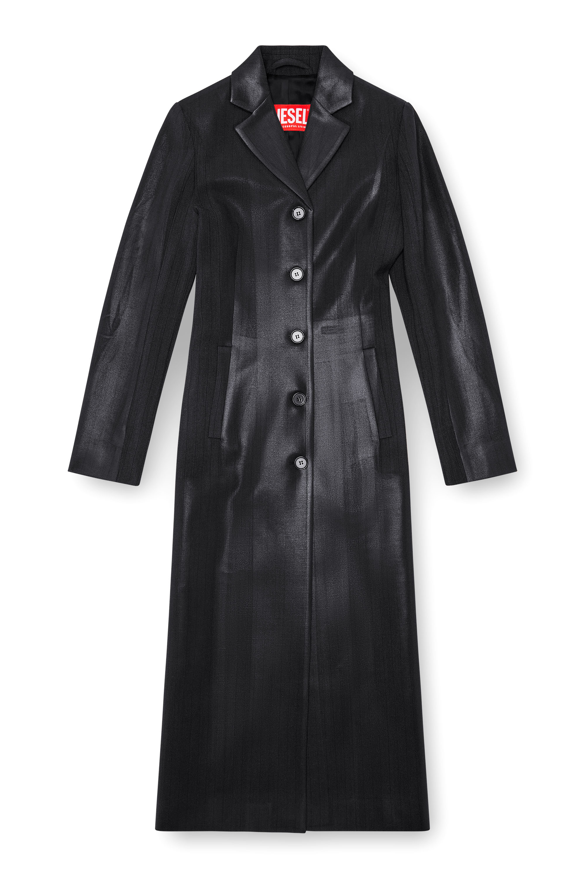 Diesel - G-LAMOUR, Damen Nadelstreifen-Jacke mit beschichteter Vorderseite in Schwarz - 3