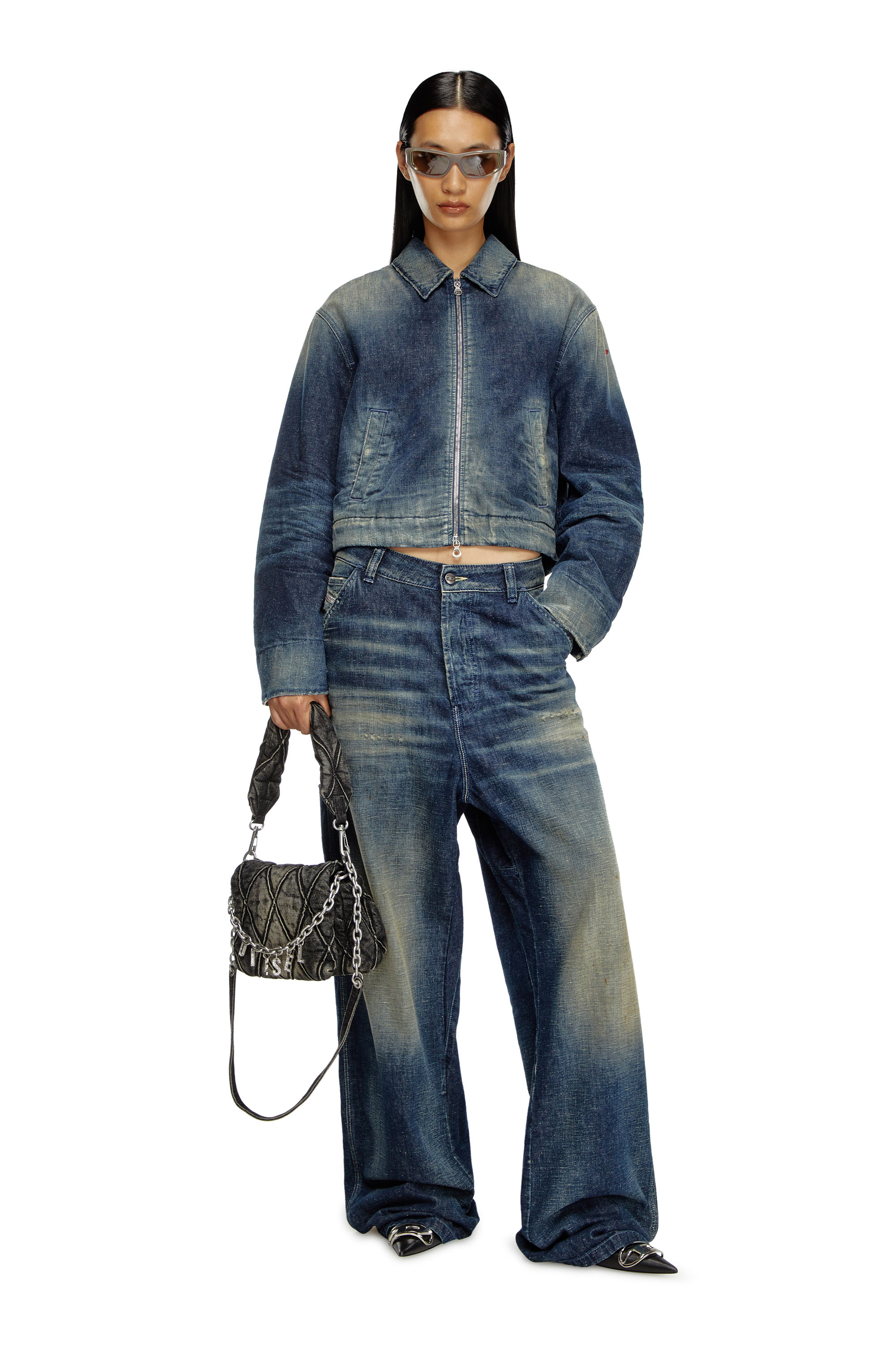 Diesel - DE-NOVA, Giacca imbottita in denim utility Donna in Blu - 2