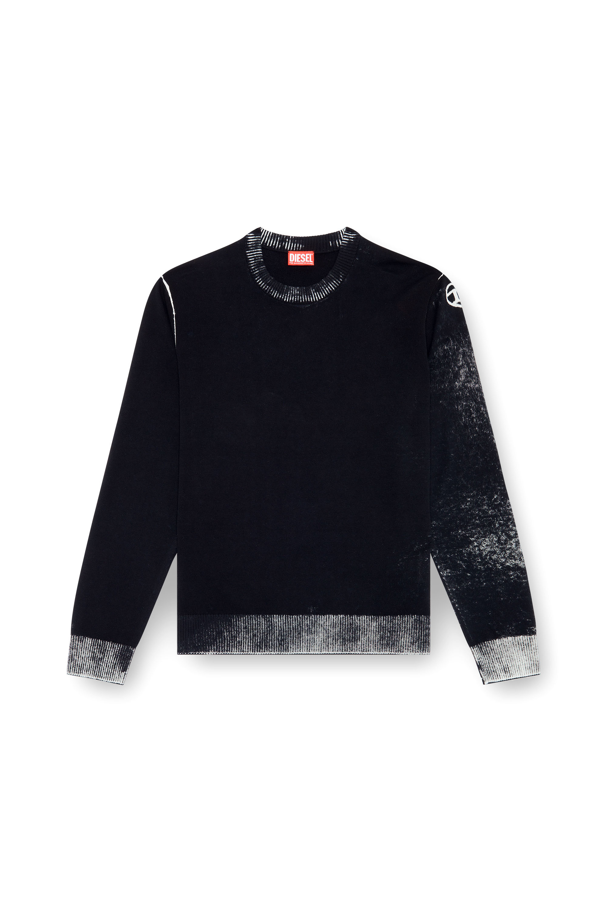 Diesel - K-LARENCE-B, Herren Pullover aus Baumwolle mit Innen-Print in Schwarz - 3