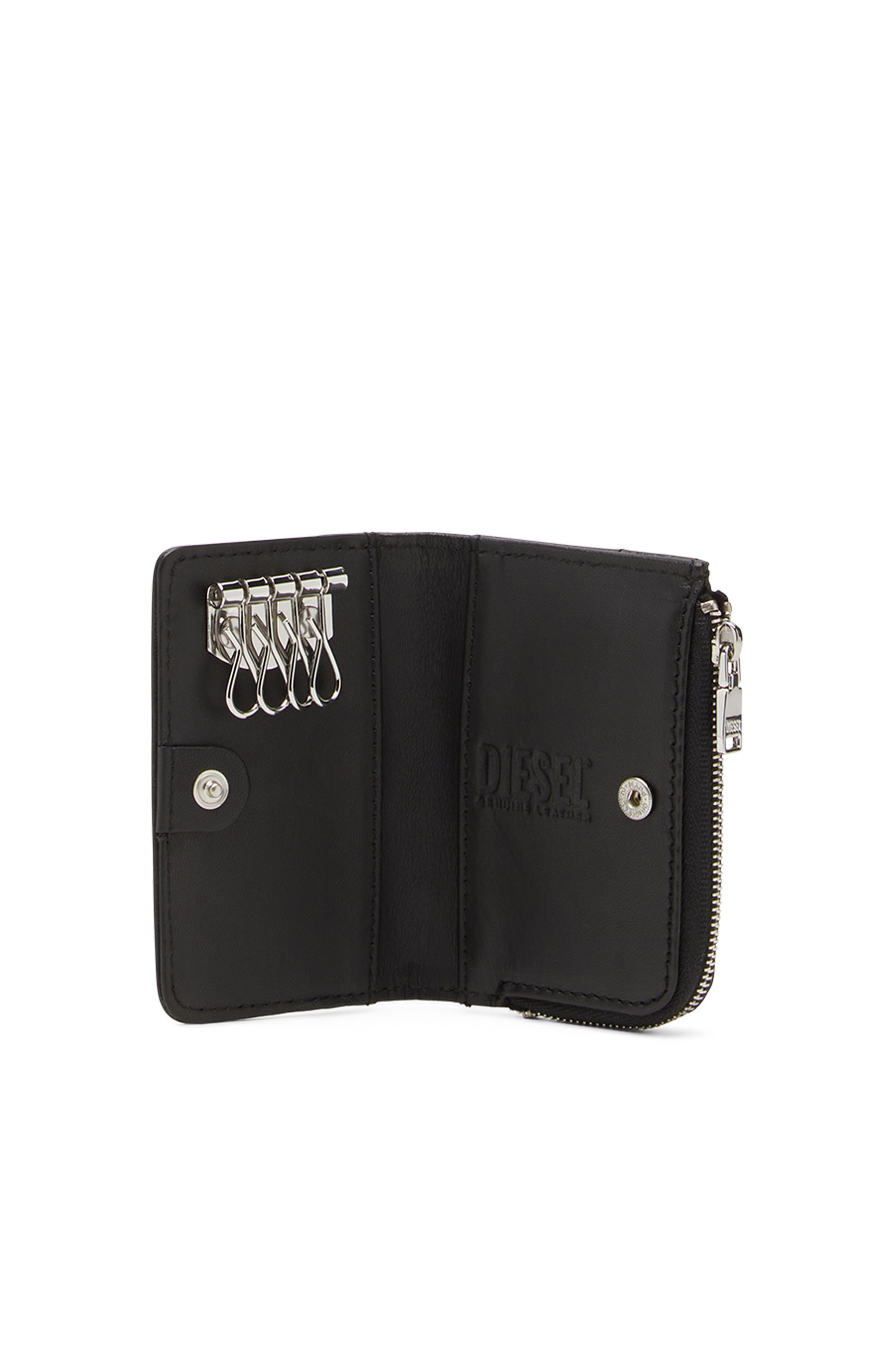 Diesel - L-ZIP KEY, Herren Schlüsseletui aus genarbtem Leder in Schwarz - 3