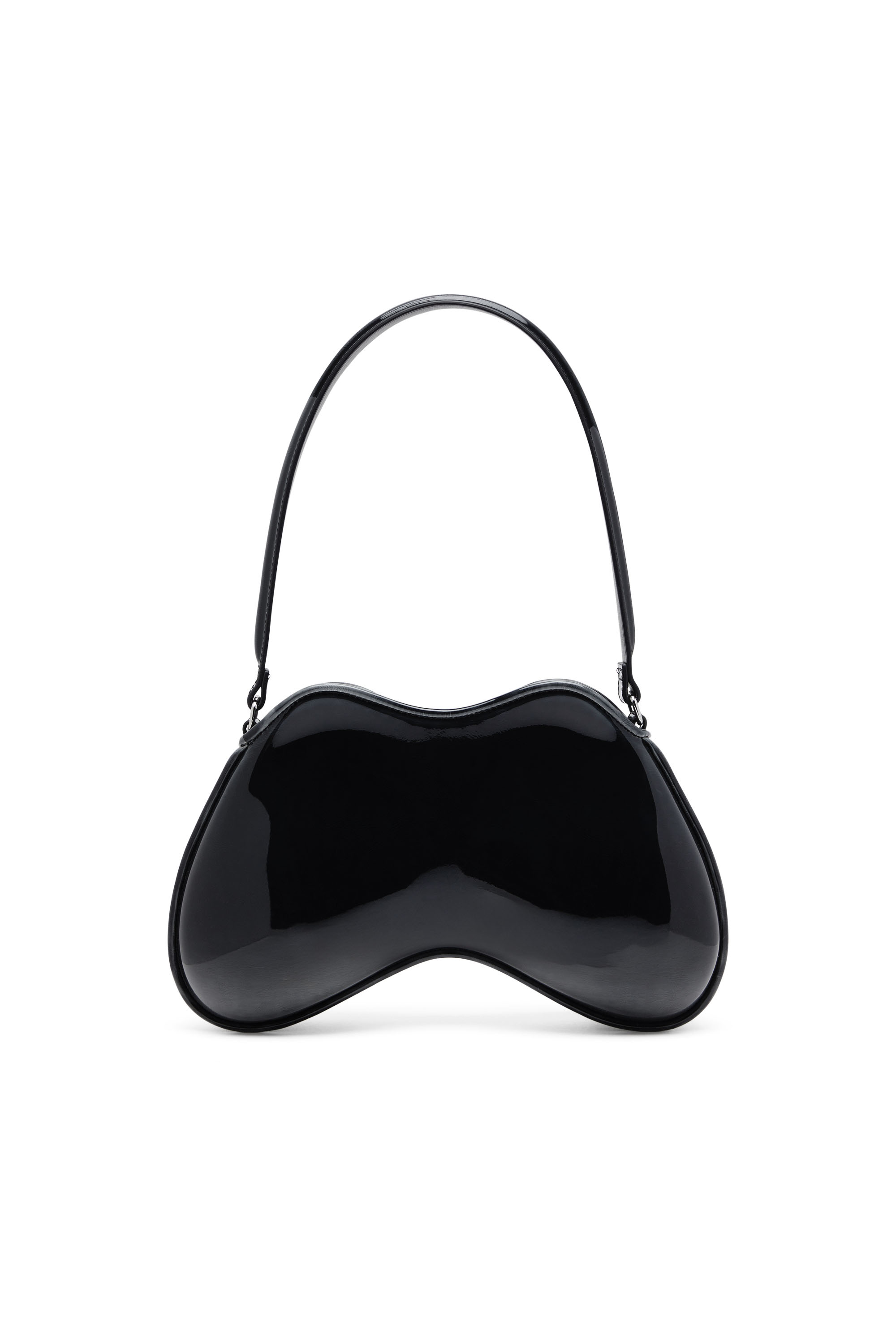 Diesel - DOUBLE-D SHOULDER, Damen Feste Schultertasche mit aus glänzendem Dégradé-PU in Schwarz - 2