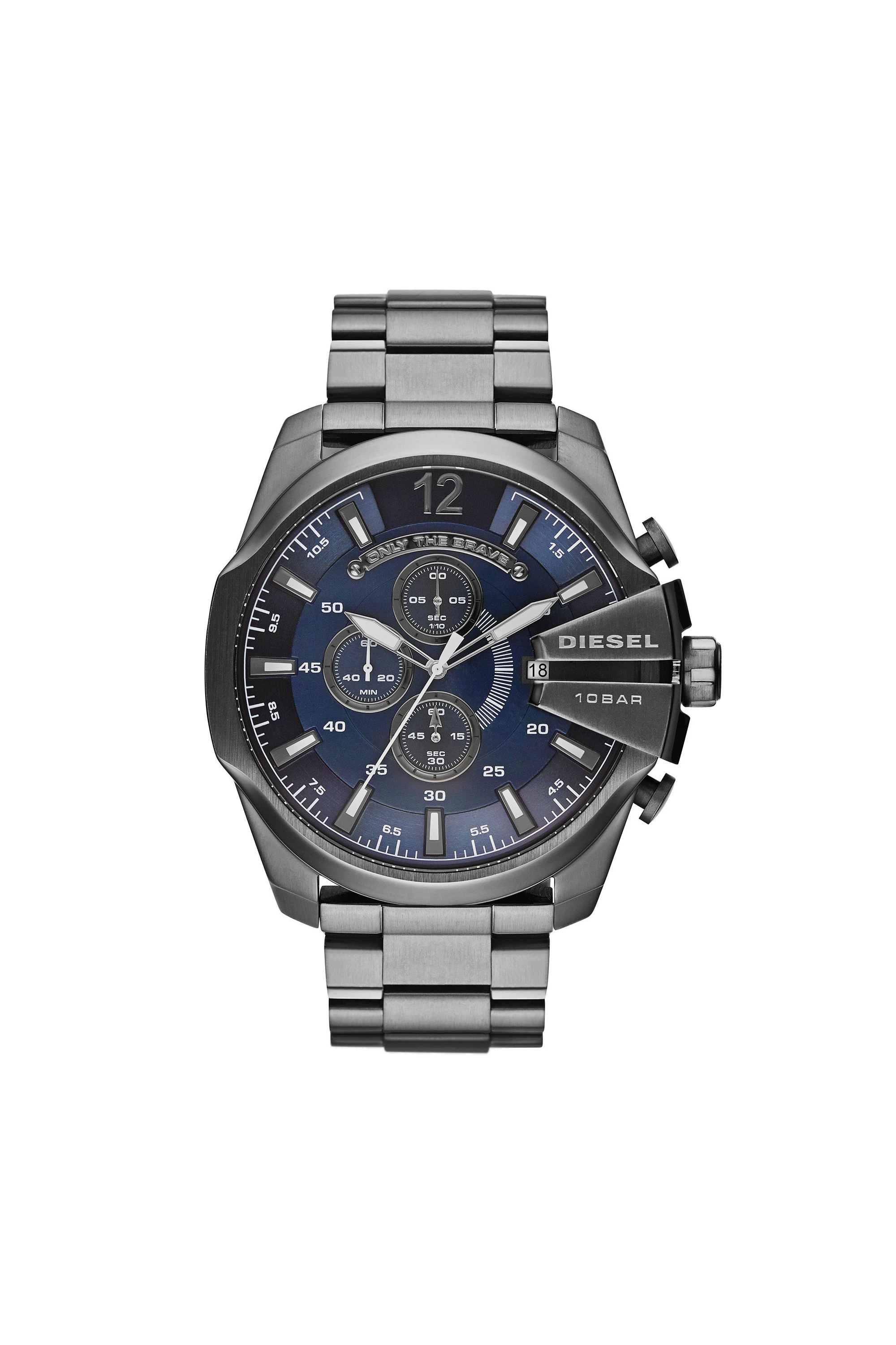 Diesel - DZ4329 MEGA CHIEF, Mega Chief montre avec placage gris Homme in Gris argenté - 1
