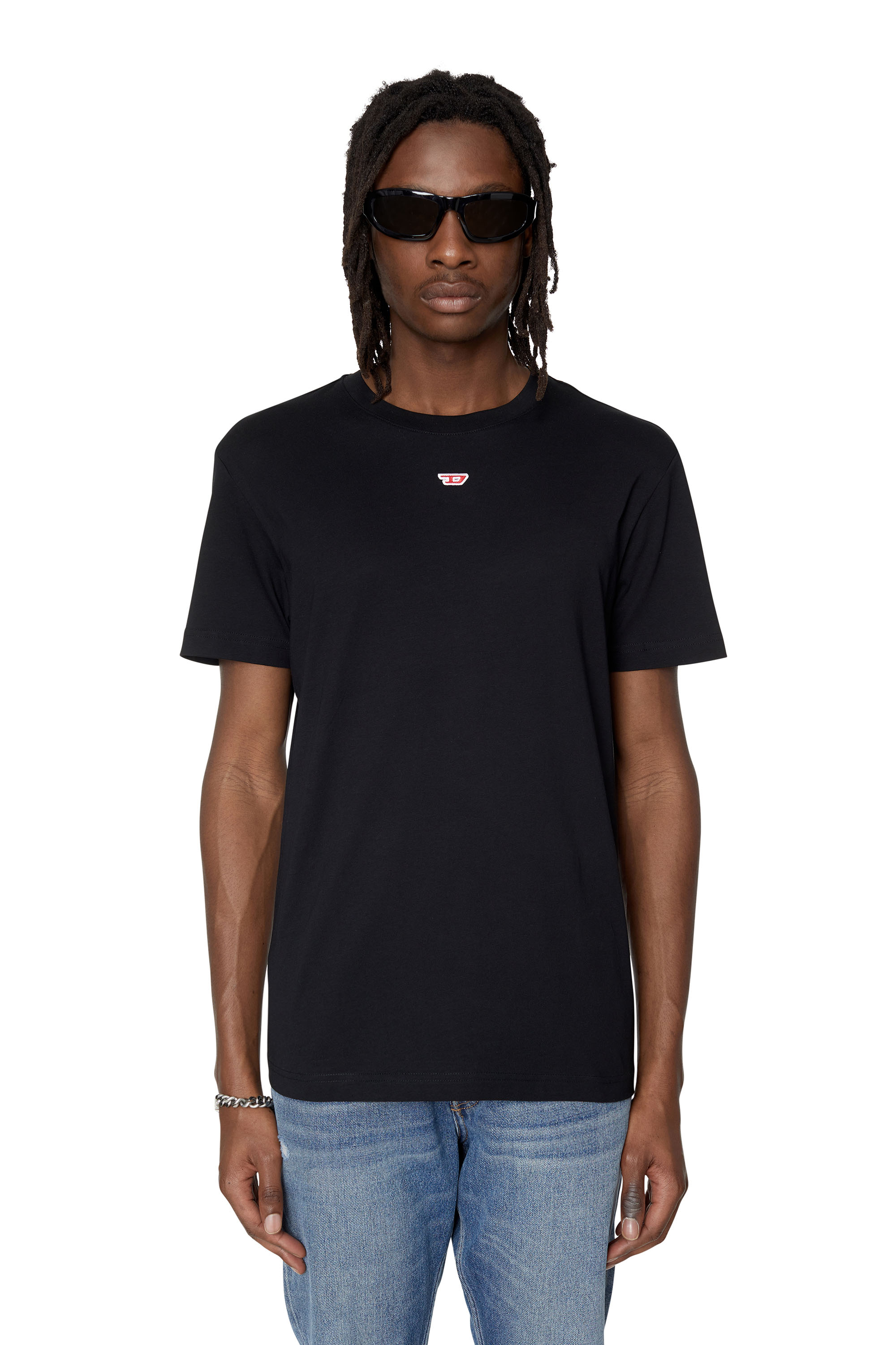 Diesel - T-DIEGOR-D, T-shirt avec empiècement D Homme in Noir - 1