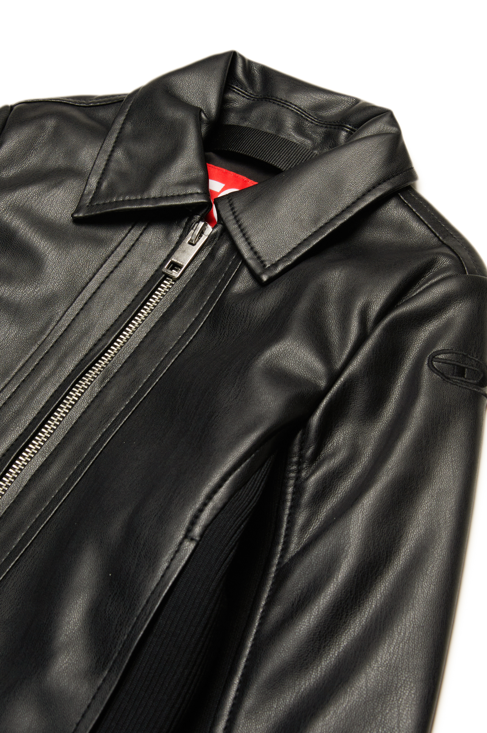 Diesel - JLSASK, Veste de motard avec empiècements élastiqués Femme in Noir - 3