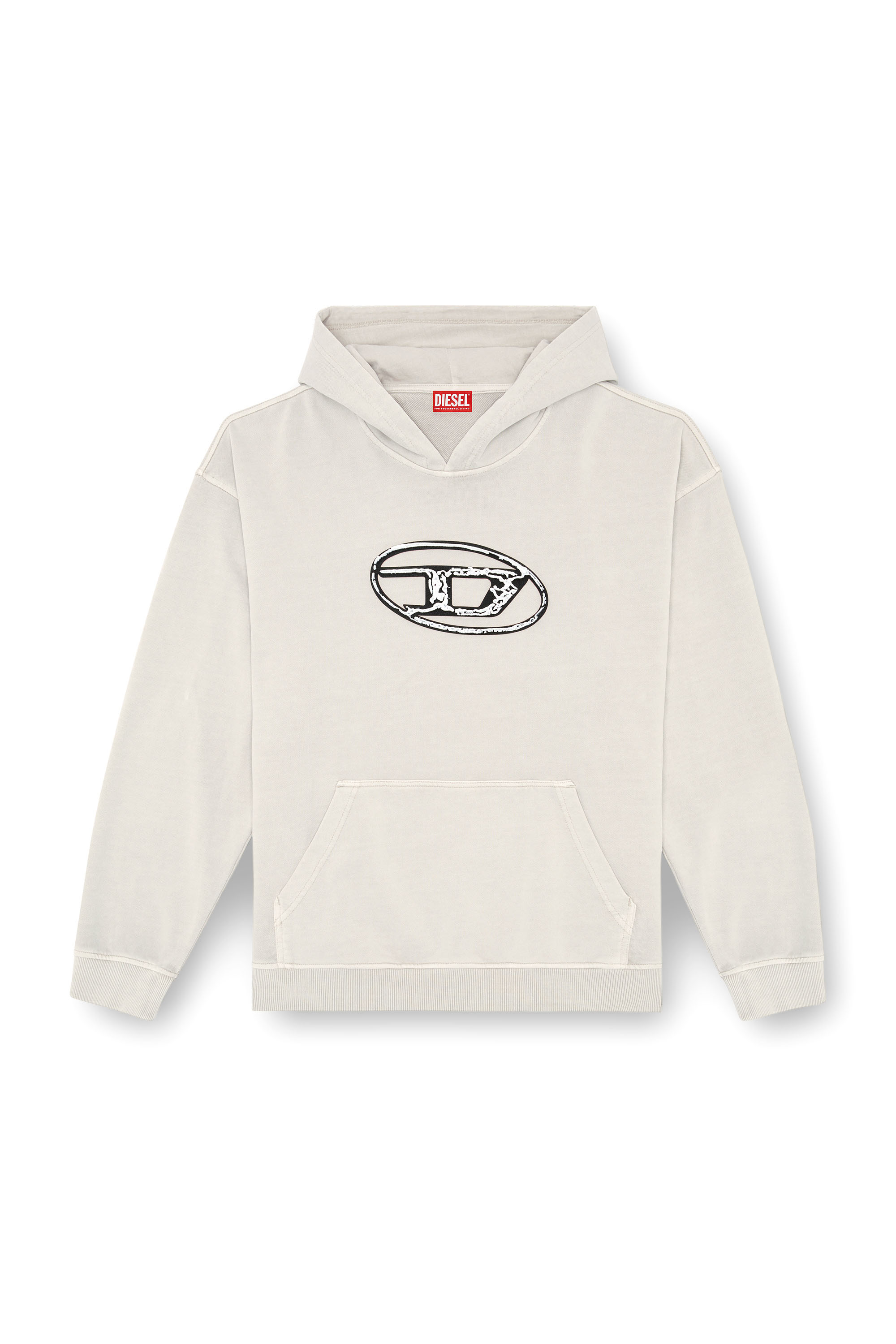 Diesel - S-BOXT-HOOD-Q7, Sweat-shirt à capuche avec logo imprimé multicouche Homme in Gris - 3