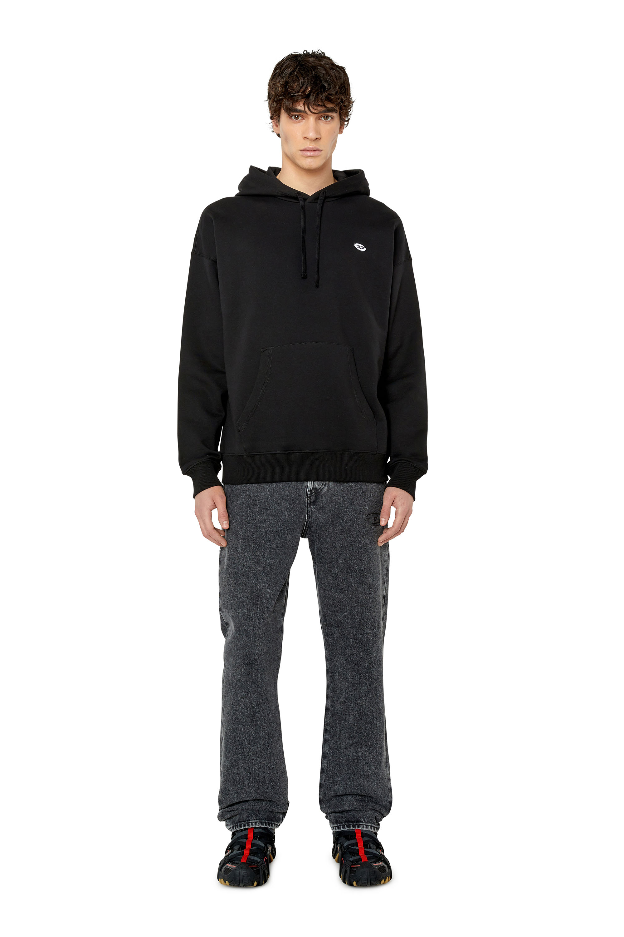 Diesel - S-ROB-HOOD-DOVAL-PJ, Sweat-shirt à capuche avec empiècement oval D Homme in Noir - 2