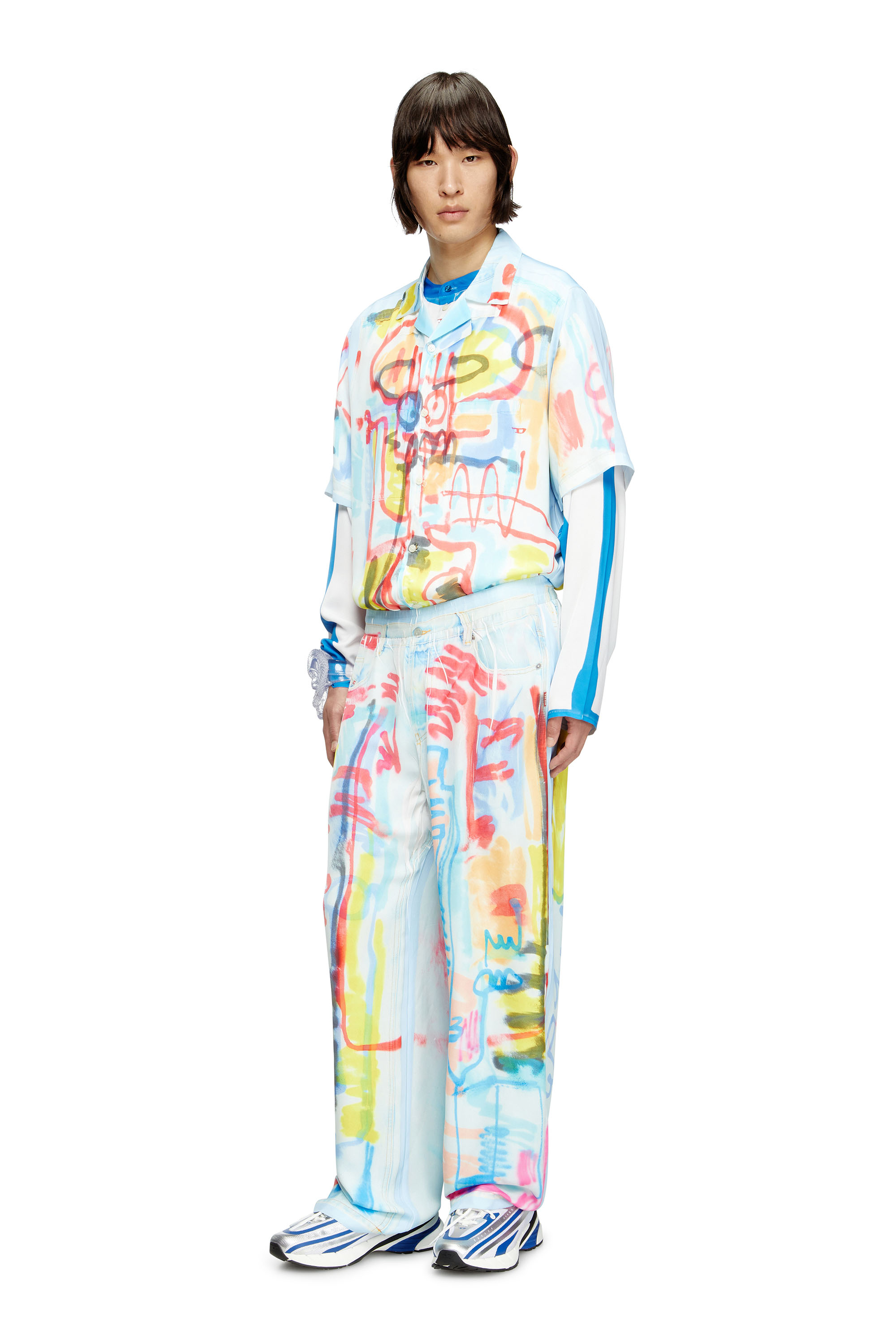 Diesel - P-AFTER-GRAFFITI-AFR, Pantalon avec fit relaxed et imprimé graffiti Mixte in Polychrome - 2