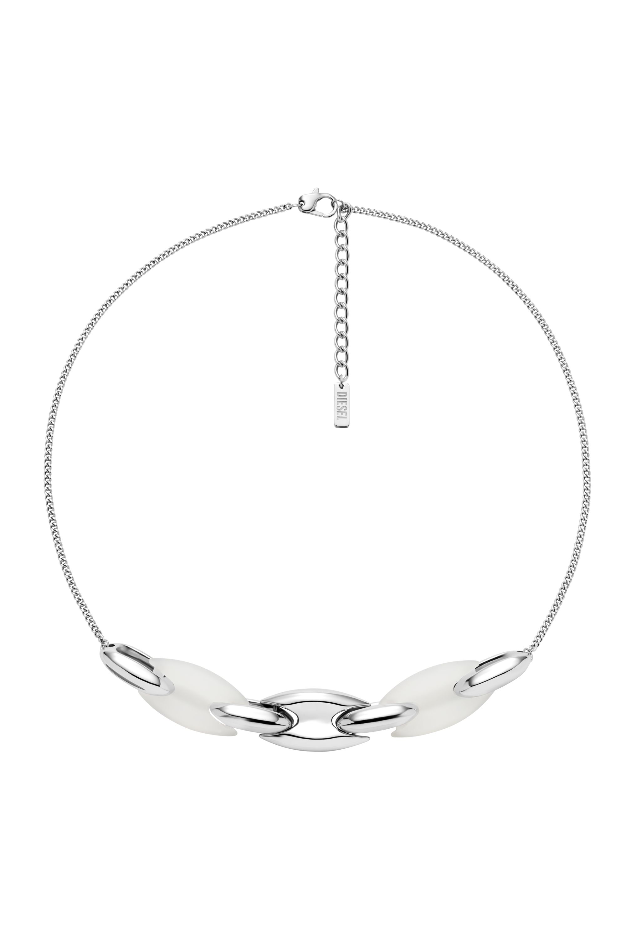 Diesel - DX1616040, Collana a catena Metamorph in acciaio inox e silicone Unisex in Argento - 1