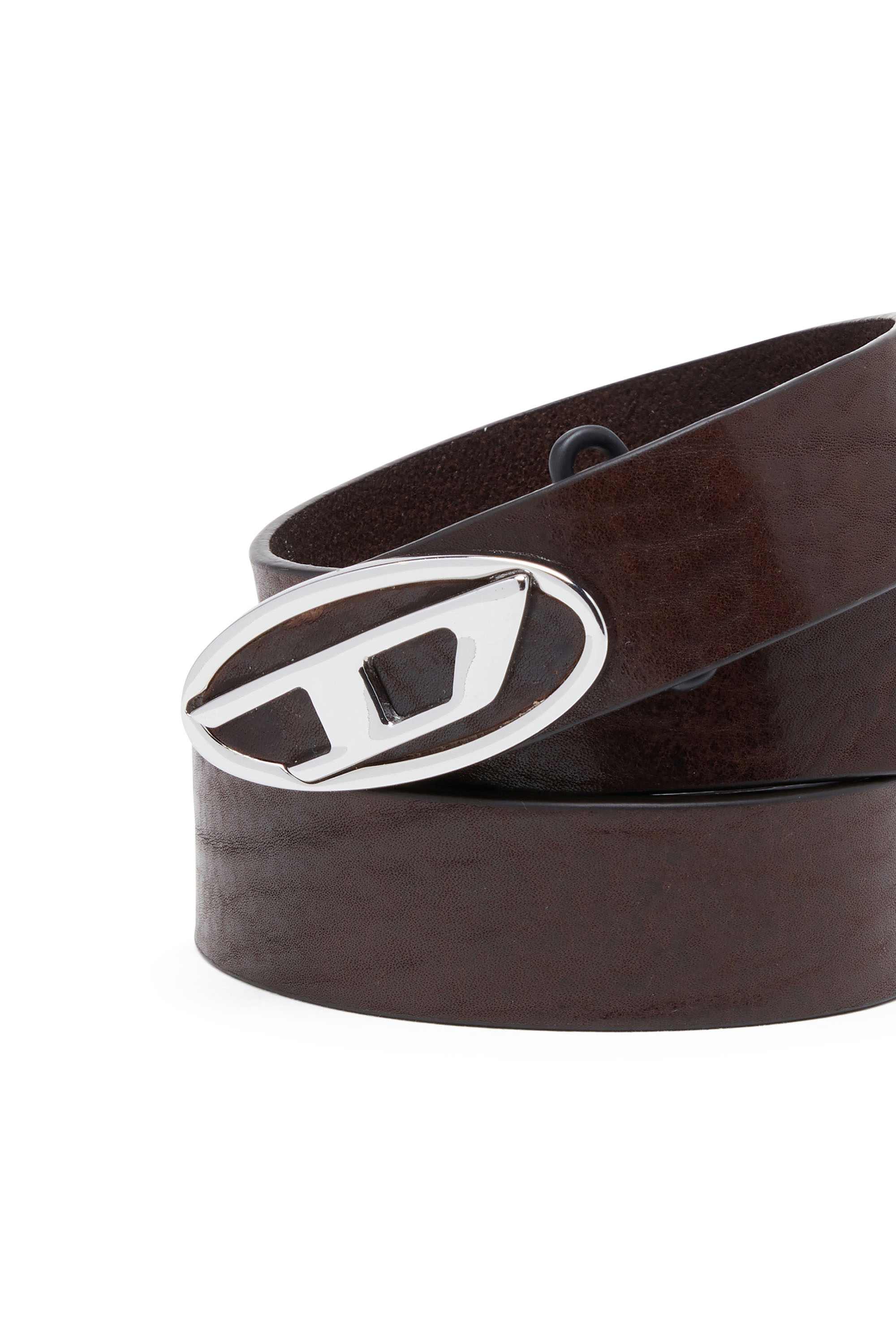 Diesel - B-1DR-LAYER, Cintura in pelle con Oval D Uomo in Marrone - 3